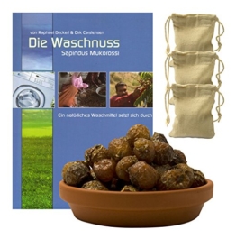 Waschnuss-Set: 1kg Waschnüsse, 3 Baumwollbeutel, Waschnuss-Buch -